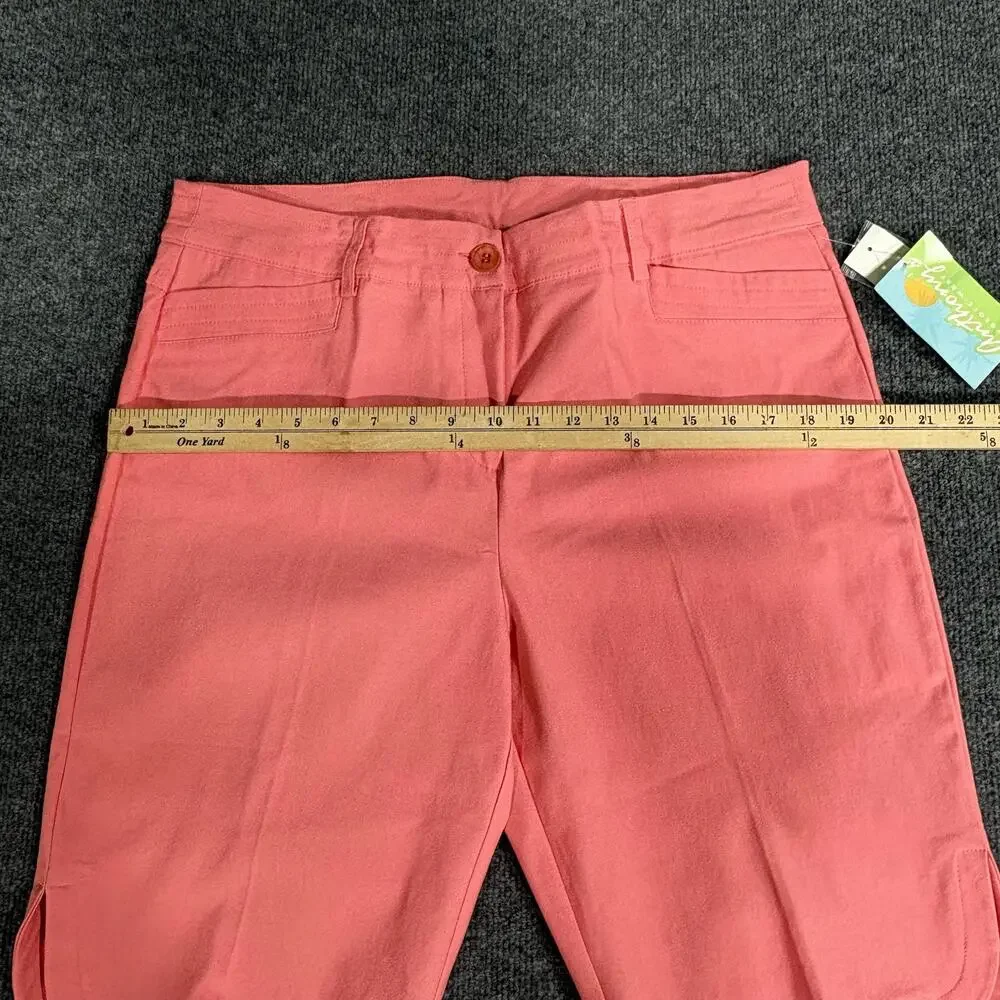Anthony's Shorts Womens 16 Pink Coral Reef Bermuda Stretch Resort Wear Casual